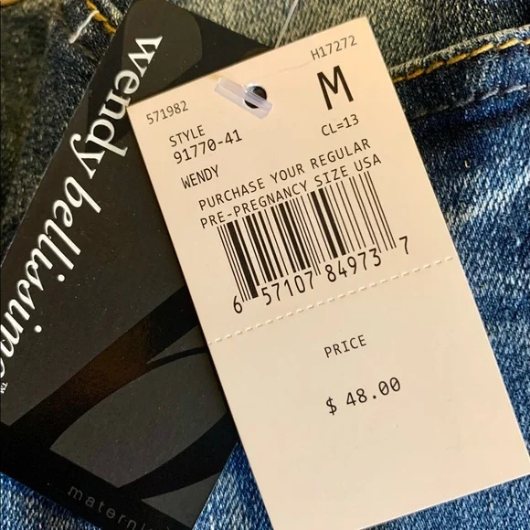 Wendy Bellissimo Destructed Skinny Maternity Jeans NWT Sz Medium - Picture 6 of 7